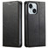 iPhone 15 Suteni J02 Oil Wax Wallet Leather Phone Case - Black