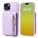 iPhone 15 Crossbody Lanyard Zipper Wallet Leather Phone Case - Purple