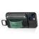 iPhone 15 Suteni H13 Card Wallet Wrist Strap Holder PU Phone Case - Black