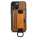 iPhone 15 Suteni H13 Card Wallet Wrist Strap Holder PU Phone Case - Brown