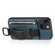 iPhone 15 Suteni H13 Card Wallet Wrist Strap Holder PU Phone Case - Blue