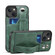 iPhone 15 SUTENI H12 Wrist Strap Leather Back Phone Case with Card Slot - Green