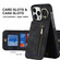 iPhone 15 Plus Retro Ring and Zipper RFID Card Slot Phone Case - Black