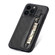 iPhone 15 Plus Carbon Fiber Horizontal Flip Zipper Wallet Phone Case - Black