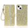 iPhone 15 Plus Glitter Powder Filp Leather Phone Case - Gold