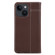 iPhone 15 Plus GEBEI Top-grain Horizontal Flip Leather Phone Case - Brown