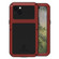 iPhone 15 Plus LOVE MEI Metal Shockproof Life Waterproof Dustproof Phone Case - Red