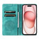 iPhone 15 Plus Totem Embossed Magnetic Leather Phone Case - Green