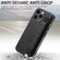 iPhone 15 Plus Retro Wristband Holder Leather Back Phone Case - Black