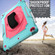 360 Degree Rotation Turntable Contrast Color Robot Shockproof Silicone + PC Protective Case with Holder iPad 10.2 / 10.2  - 2020 / Pro 10.5 - Mint Green + Rose Red