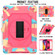 360 Degree Rotation Turntable Contrast Color Robot Shockproof Silicone + PC Protective Case with Holder iPad 10.2 / 10.2  - 2020 / Pro 10.5 - Colorful + Rose Red