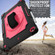 360 Degree Rotation Turntable Contrast Color Robot Shockproof Silicone + PC Protective Case with Holder iPad 10.2 / 10.2  - 2020 / Pro 10.5 - Black + Rose Red