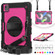 Shockproof Colorful Silicone + PC Protective Case with Holder & Shoulder Strap & Hand Strap & Pen Slot iPad Air 2022 / 2020 10.9  - Black Rose Red