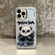 iPhone 15 Pro Max Electroplated Lens Ring Cartoon Animal Phone Case - Panda