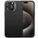 iPhone 15 Pro PC Hybrid TPU Holder Plain Leather Phone Case - Black