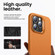 iPhone 15 Pro PC Hybrid TPU Holder Plain Leather Phone Case - Orange