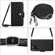 iPhone 15 Pro Rhombic Texture Flip Leather Phone Case with Long Lanyard - Black