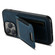 iPhone 15 Pro Suteni H03 Litchi Leather Card Bag Stand Back Phone Case - Blue