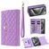 iPhone 15 Pro Zipper Multi-Card Wallet Rhombic Leather Phone Case - Purple