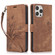 iPhone 15 Pro Max Orchid Butterfly Embossed Leather Phone Case - Brown