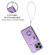 iPhone 15 Pro Max Organ Card Bag Ring Holder PU Phone Case with Lanyard - Purple