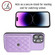 iPhone 15 Pro Max Rhombic Texture Card Bag RFID Phone Case with Long Lanyard - Light Purple
