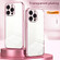 iPhone 15 Pro Max Transparent Plating Fine Hole Phone Case - Pink