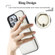 iPhone 15 Pro Max YM007 Ring Holder Card Bag Skin Feel Phone Case - White