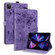 iPad Pro 12.9 2022 / 2021 Cartoon Sakura Cat Embossed Smart Leather Tablet Case - Purple