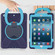 Apple iPad 10.2 2021 / 2020 / 2019 Contrast Color Silicone + PC Protective Case with Holder & Shoulder Strap - Navy Blue + Blue