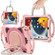 Cute Cat King Kids Shockproof Silicone Tablet Case with Holder & Shoulder Strap & Handle iPad 10.2 2019 / 2020 / 2021 / Pro 10.5 - Pink