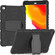 iPad 10.2 2021 / 2020 / 2019 3-Layer Protection Screen Frame + PC + Silicone Shockproof Combination Case with Holder - Black+Black