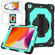 iPad 10.2 2021 / 2020 / 2019 Contrast Color Robot Shockproof Silicon + PC Protective Case with Holder & Shoulder Strap - Black Mint