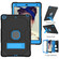 iPad 10.2 2021 Contrast Color Robot Shockproof Silicone + PC Tablet Case - Black Blue