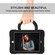 iPad 10.2 PC + Silicone Shockproof Combination Case with 360 Degree Rotating Holder & Handle - Black