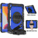 iPad 10.2 Shockproof Colorful Silica Gel + PC Protective Case with Holder & Shoulder Strap & Hand Strap & Pen Slot - Black+Blue