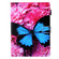 iPad 10th Gen 10.9 2022 Colored Drawing Leather Smart Tablet Case - Red Flower Blue Butterfly