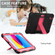 iPad 10th Gen 10.9 2022 Two-Color Robot Shockproof Silicone + PC Protective Tablet Case - Black + Rose Red