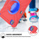 iPad Air 2022 10.9 / Pro 11 2022 X Rotation PC Hybrid Silicone Tablet Case with Strap - Red Blue