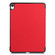 iPad Air 13 2024 Custer Pure Color 3-Fold Holder Smart Leather Tablet Case - Red