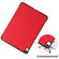 iPad Air 13 2024 Custer Pure Color 3-Fold Holder Smart Leather Tablet Case - Red