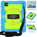 iPad Pro 11 2024 Silicone Hybrid PC Shockproof Tablet Case with Shoulder Strap - Bluish-Green