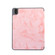 iPad Air 11 2024 Three-fold Marble Texture Protective Tablet Case with Pen Slot - Pink