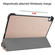 iPad Air 11 2024 Custer Pure Color 3-Fold Holder Smart Leather Tablet Case - Gold