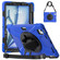 iPad Air 11 2024 Rotatable Holder Silicone Hybrid PC Tablet Case with Shoulder Strap - Blue