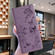 iPhone 14 Plus Butterflies and Flowers Leather Phone Case - Purple