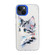 iPhone 14 Plus Cartoon Animal Graffiti PC + TPU Phone Case - White Face Cat