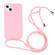 iPhone 14 Plus Candy Colors TPU Protective Phone Case with Lanyard - Pink