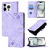 iPhone 16 Pro Max Skin-feel Embossed Leather Phone Case - Light Purple