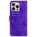 iPhone 16 Pro Max Tiger Embossing Pattern Leather Phone Case - Purple